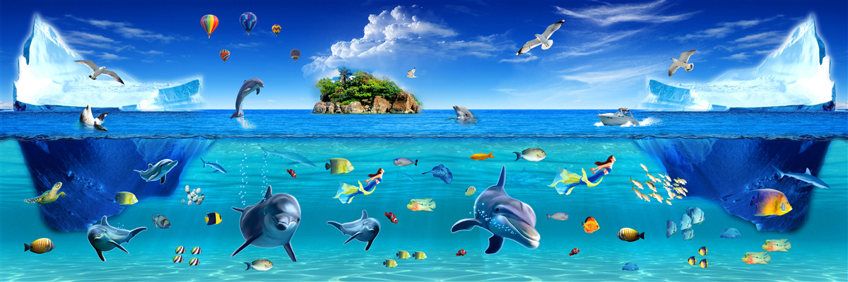 Fototapeta lodowe góry i głębokie morze