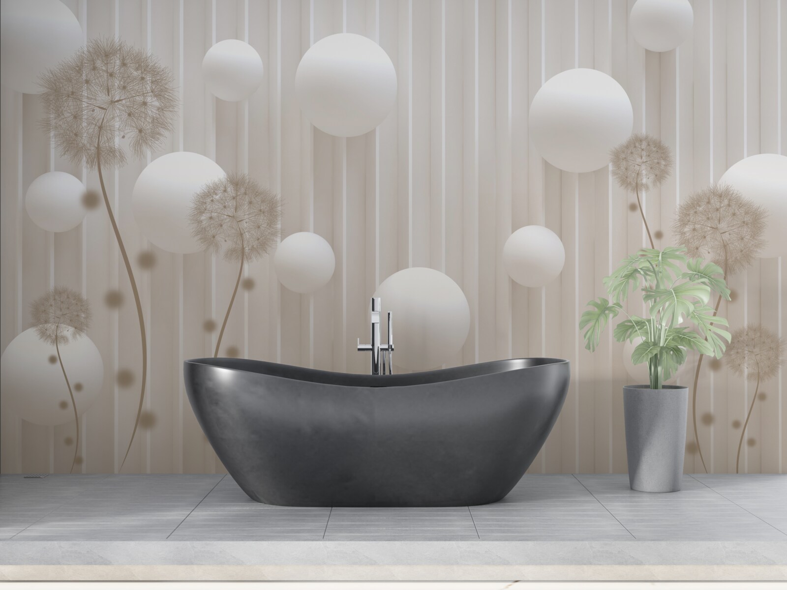 Fototapeta kulki i mlecze w odcieniach jasnego różu