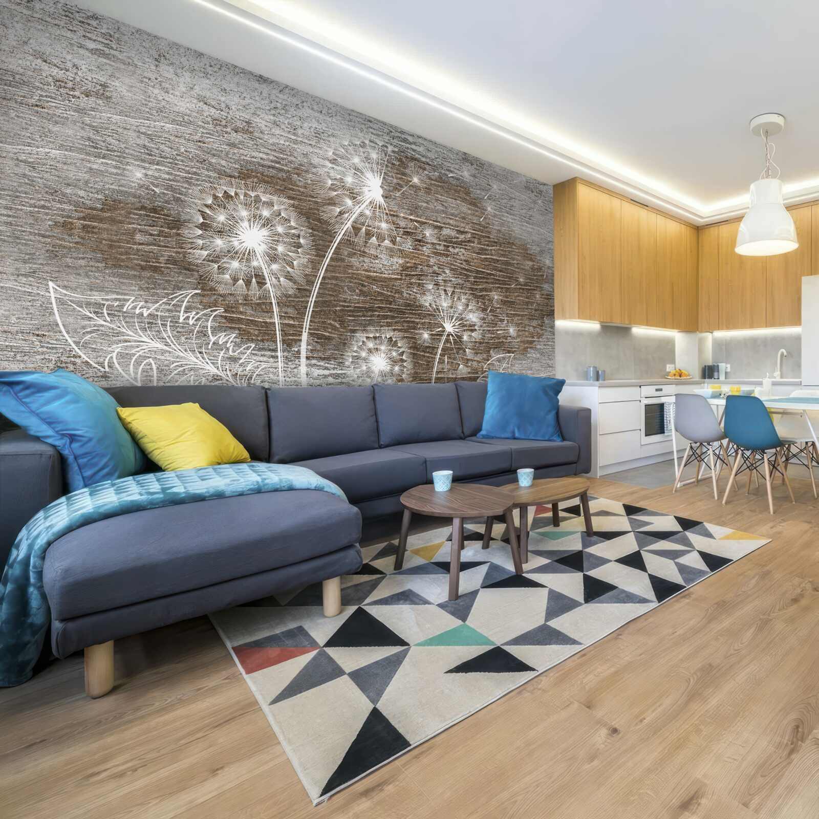 Fototapeta mlecze, białe jak śnieg, na drzewie