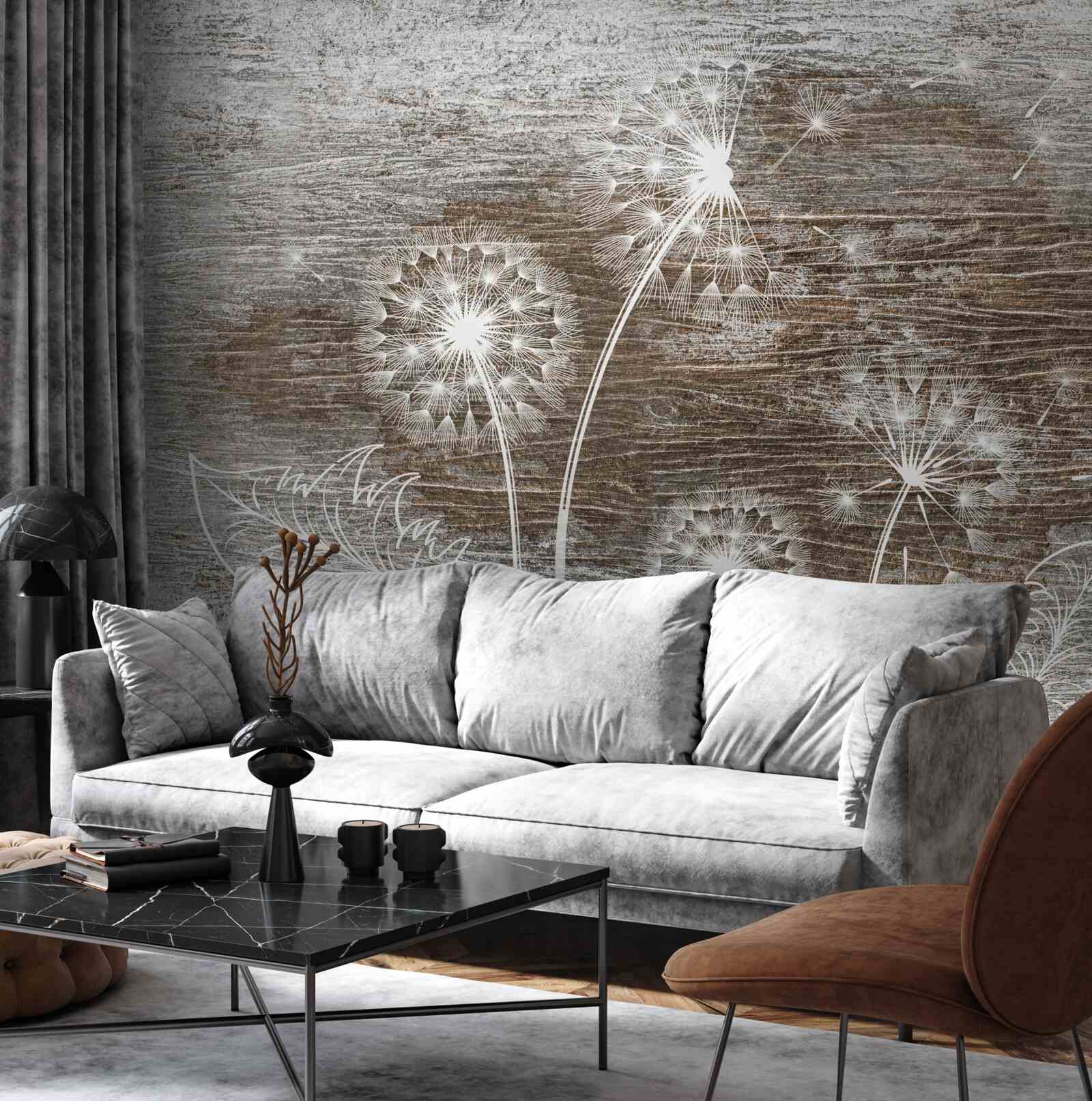 Fototapeta mlecze, białe jak śnieg, na drzewie