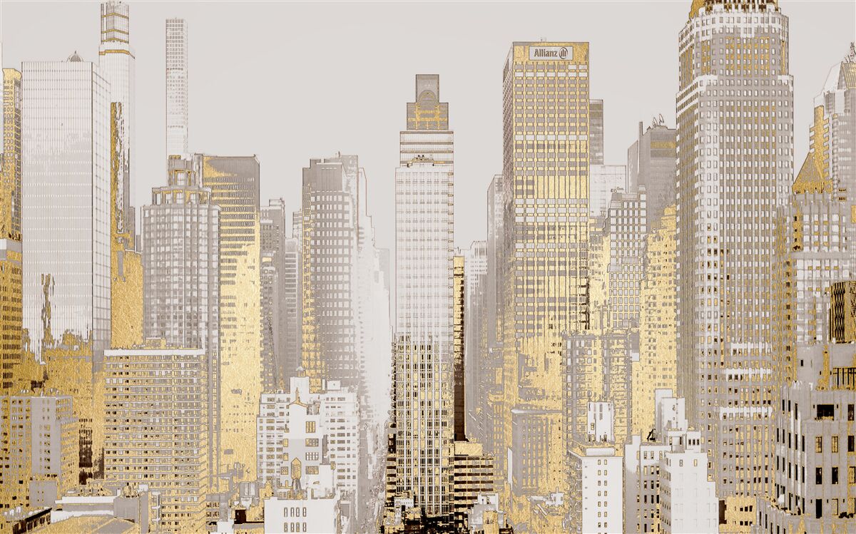 Fototapeta złota panorama wieżowców