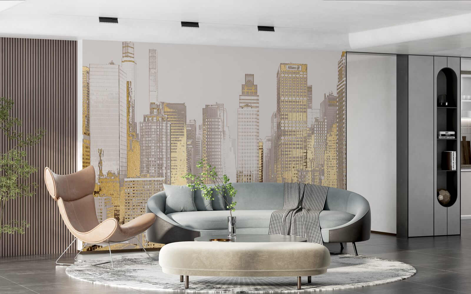 Fototapeta złota panorama wieżowców