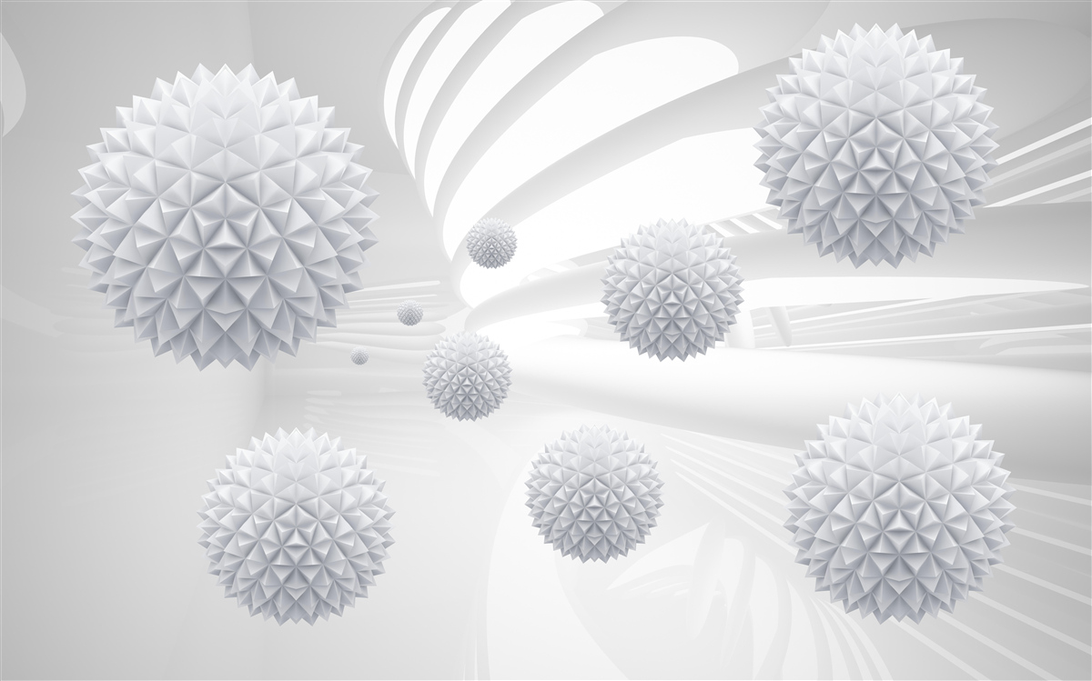 Fototapeta kolczaste kulki unoszące się w stanie nieważkości