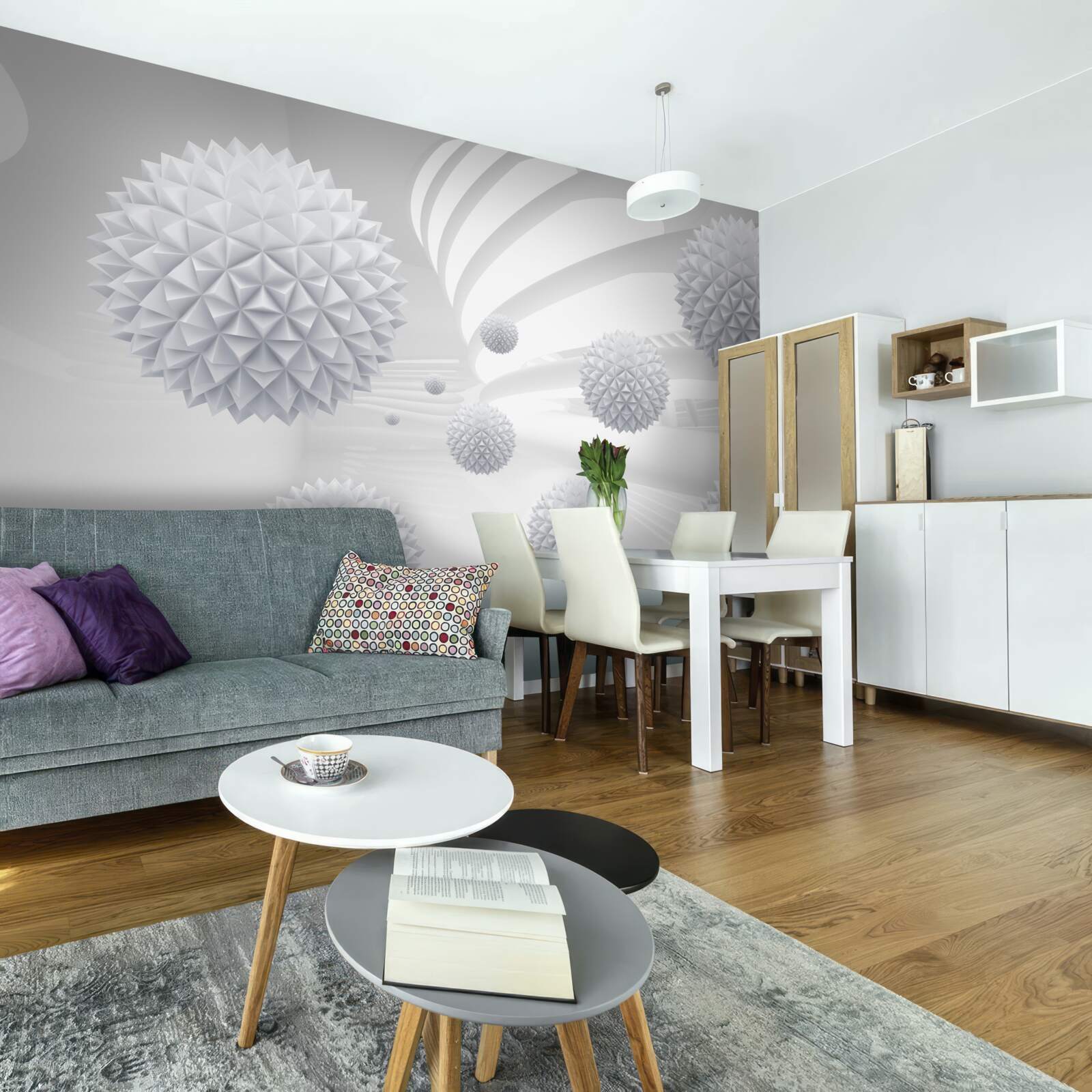 Fototapeta kolczaste kulki unoszące się w stanie nieważkości