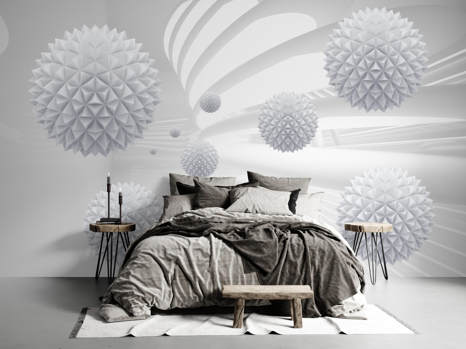 Fototapeta kolczaste kulki unoszące się w stanie nieważkości