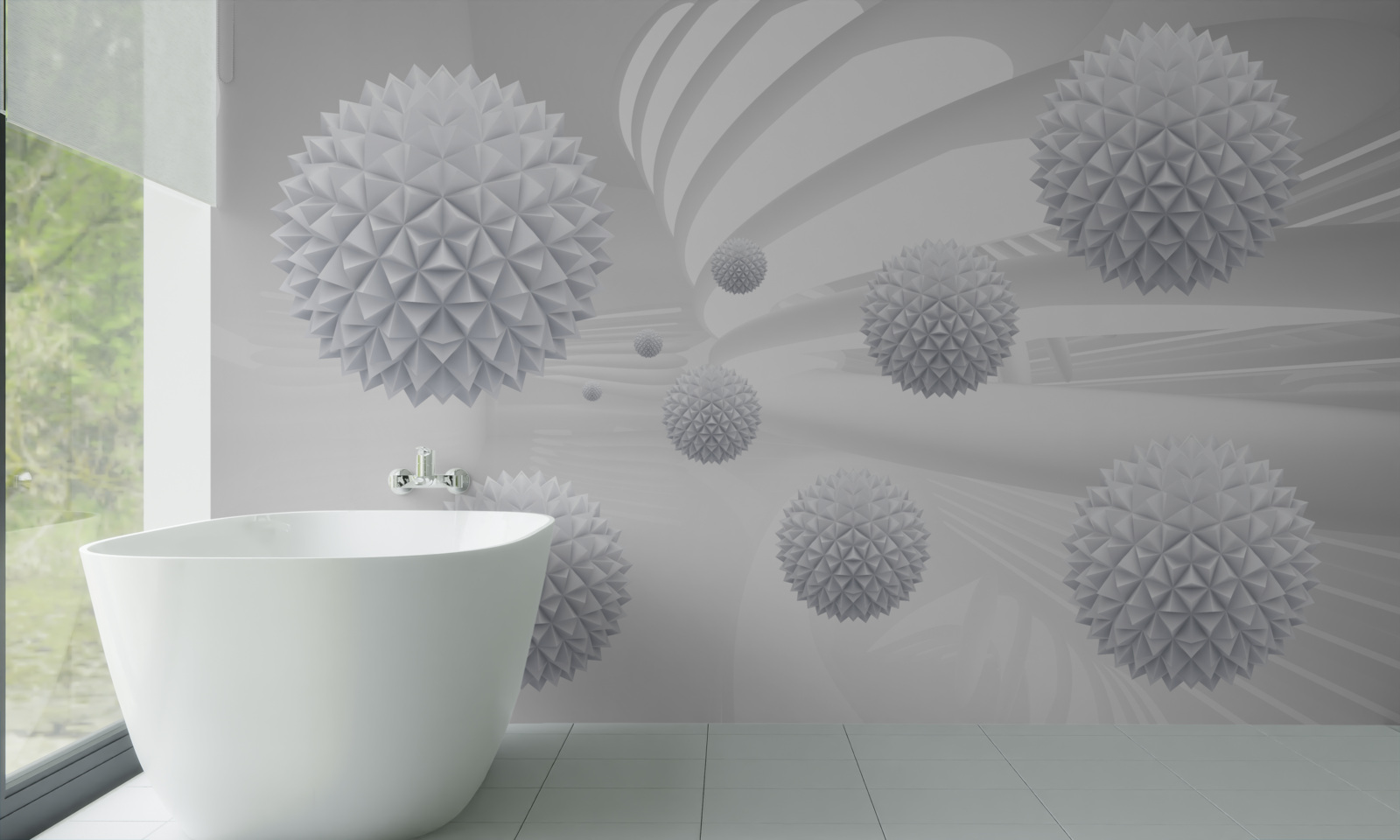 Fototapeta kolczaste kulki unoszące się w stanie nieważkości