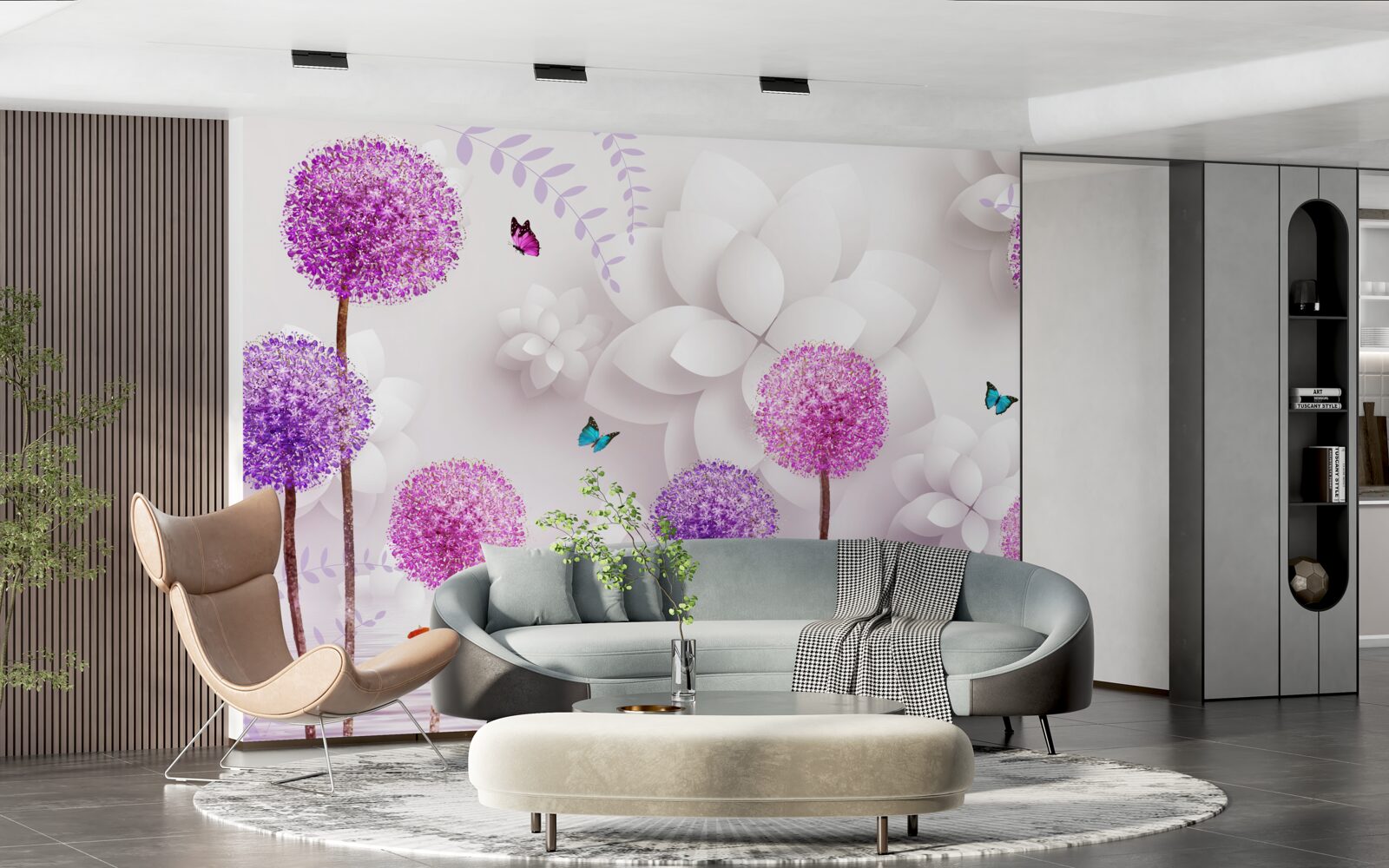 Fototapeta fioletowe mlecze unoszące się na powierzchni wody