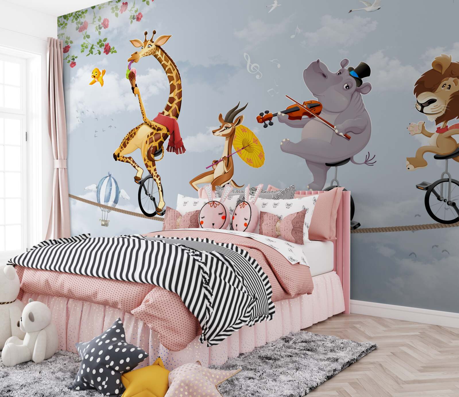 Fototapeta zwierzęta cyrkowe na linie