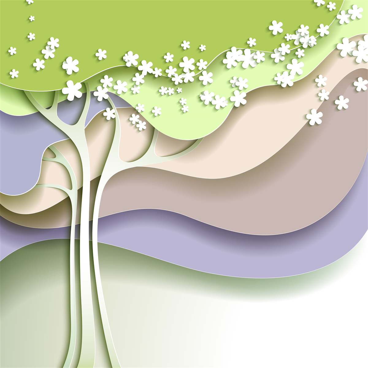 Fototapeta abstrakcja kwitnącego drzewa z liśćmi