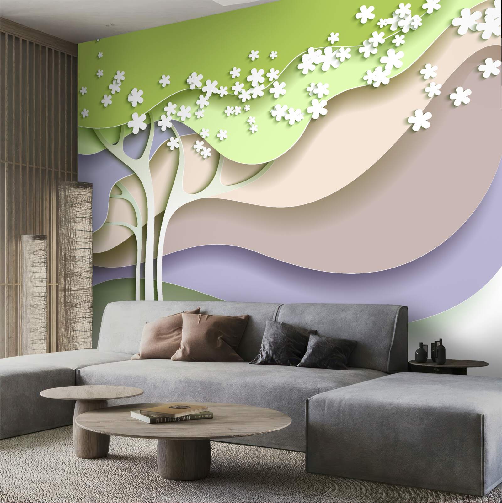 Fototapeta abstrakcja kwitnącego drzewa z liśćmi