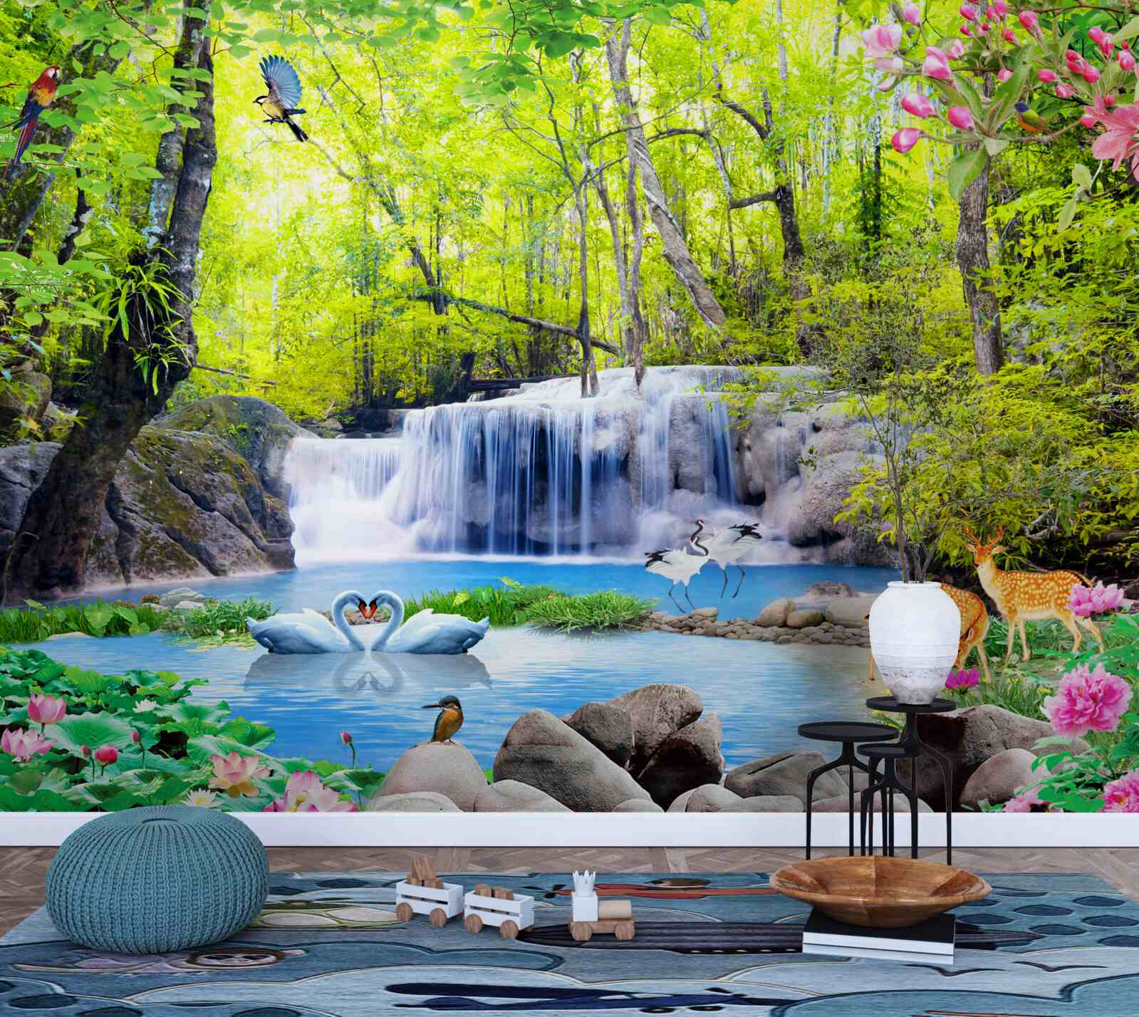 Fototapeta letni wodospad ma w sobie magię natury