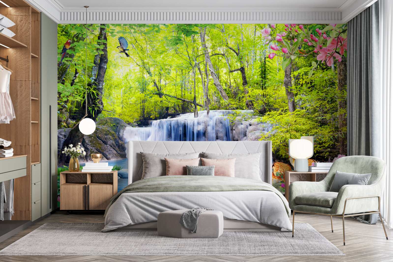 Fototapeta letni wodospad ma w sobie magię natury