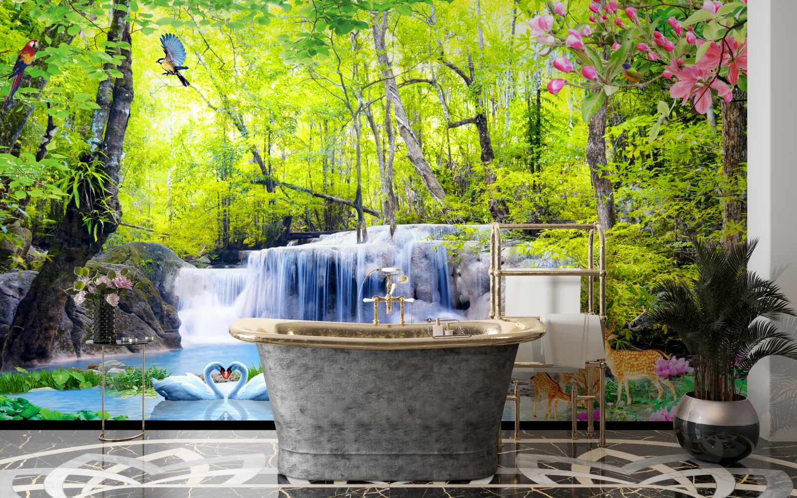 Fototapeta letni wodospad ma w sobie magię natury