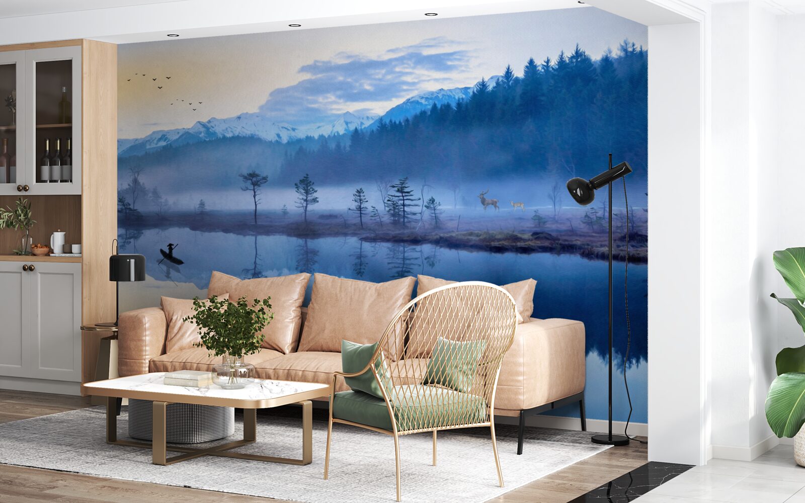 Fototapeta obraz lasu świerkowego w lustrze wody