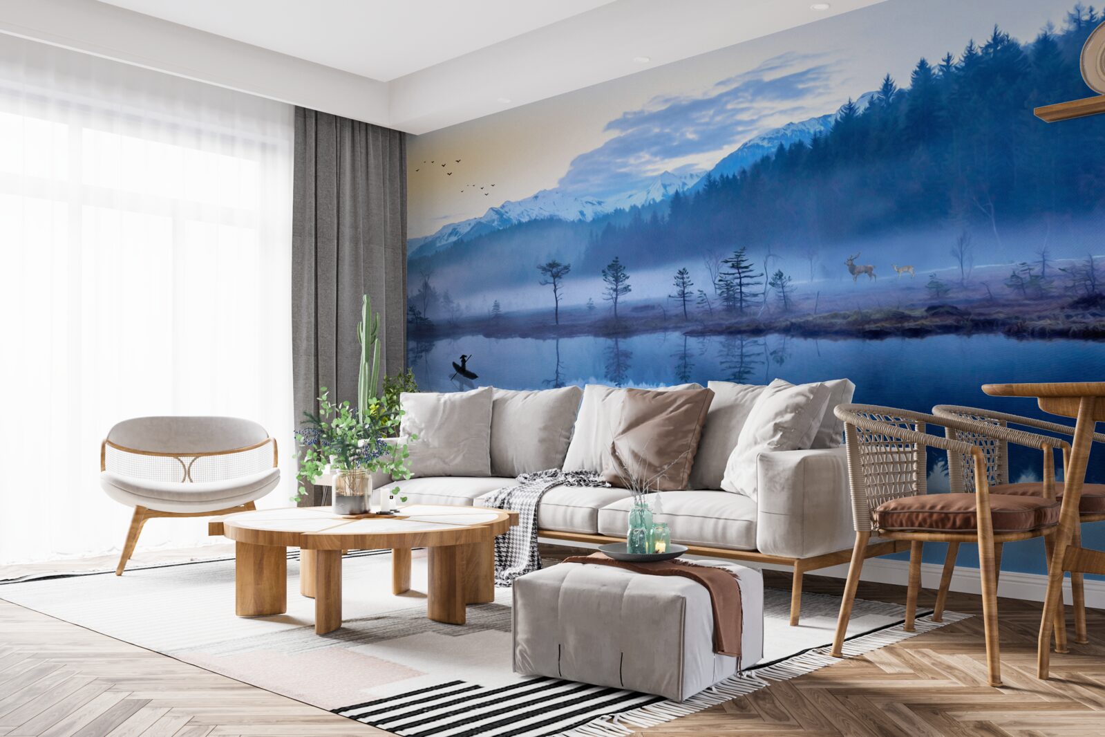 Fototapeta obraz lasu świerkowego w lustrze wody