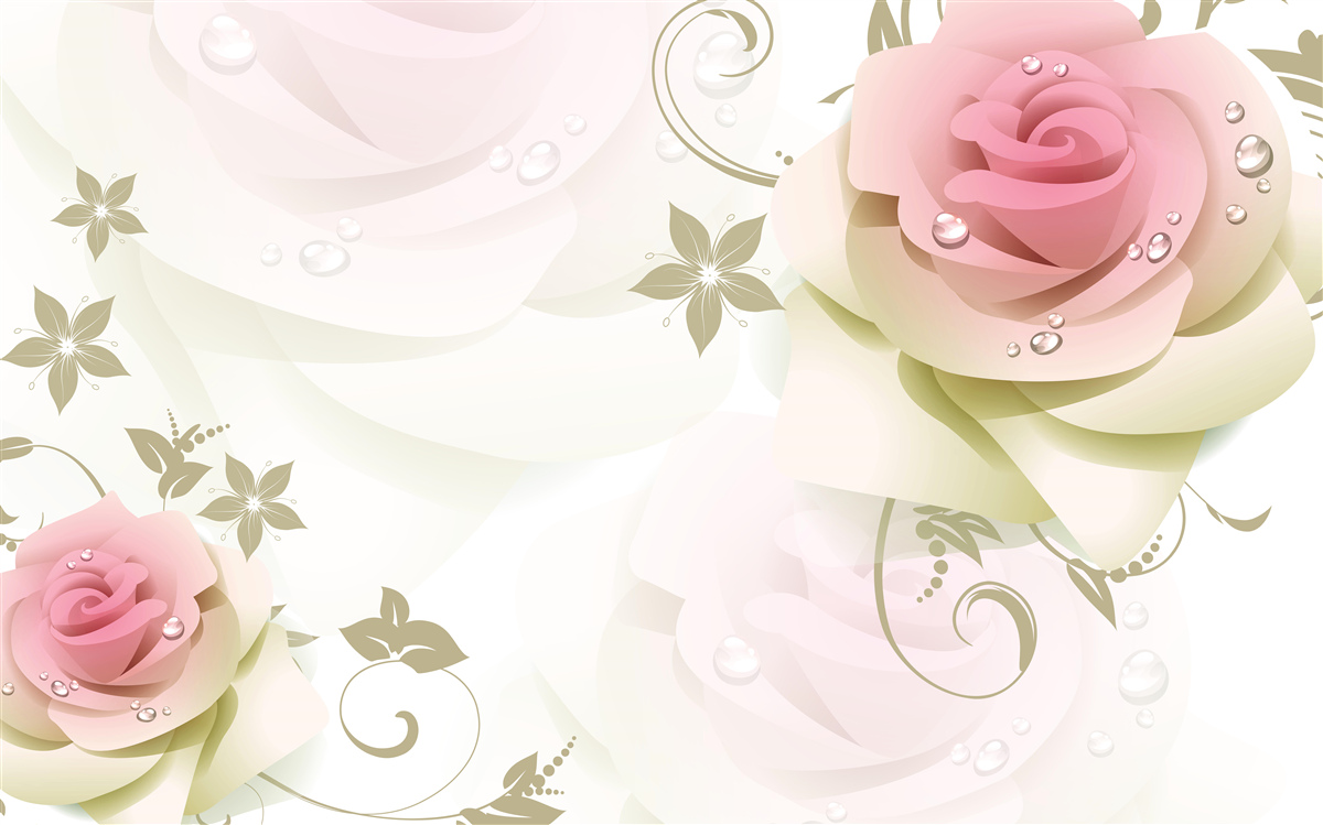 Fototapeta cienkie różowe pąki z perłowymi kropelkami