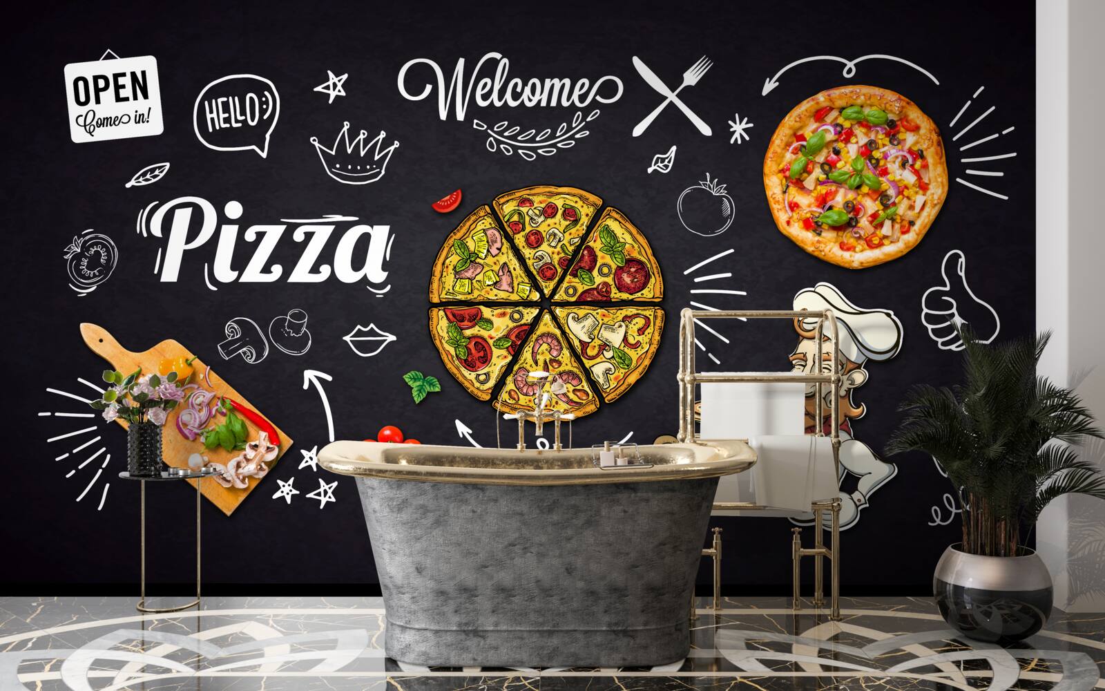 Fototapeta gotuj z pizzą