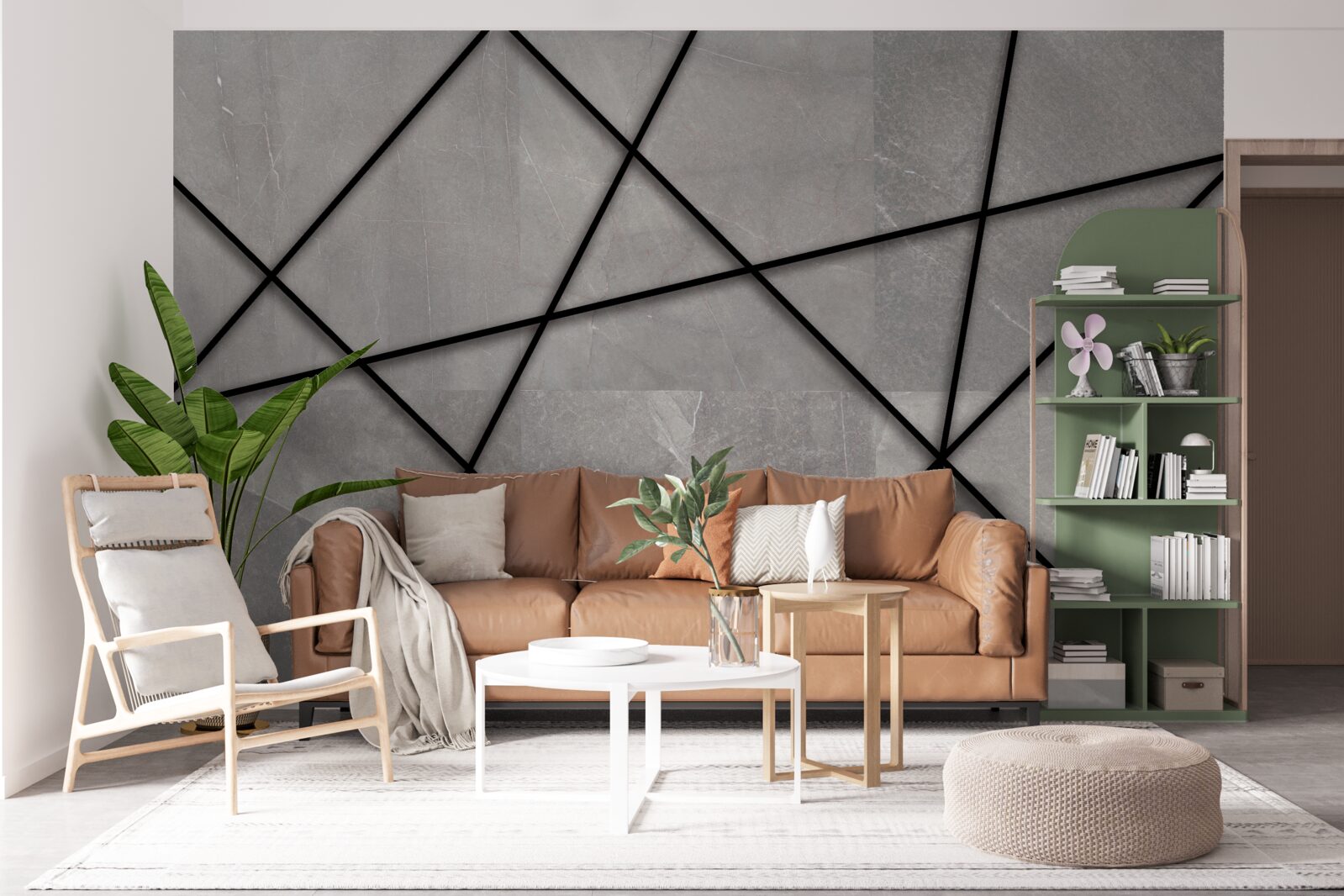 Fototapeta czarne kontury na szarym tle