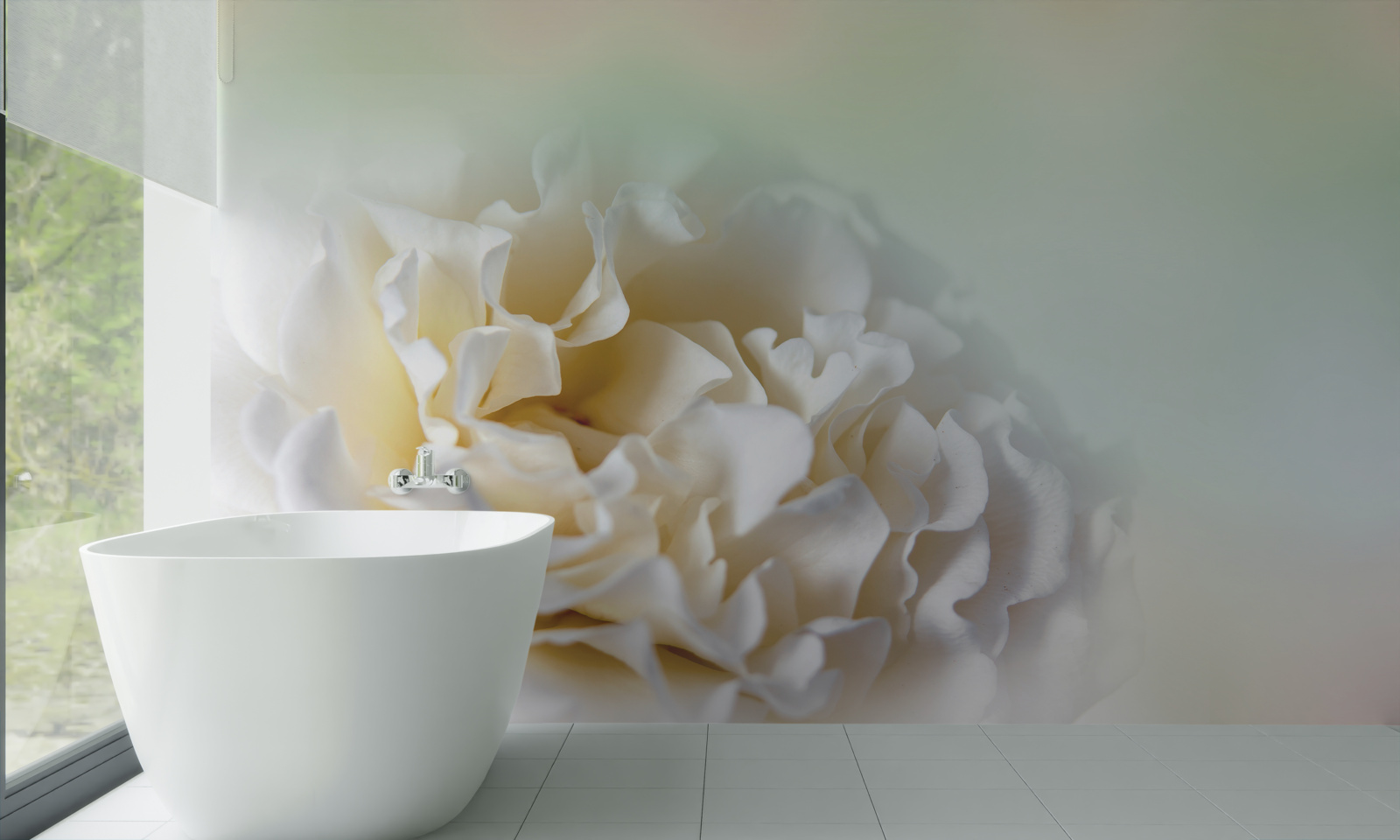 Fototapeta tło piwonii w kremowych i puszystych odcieniach