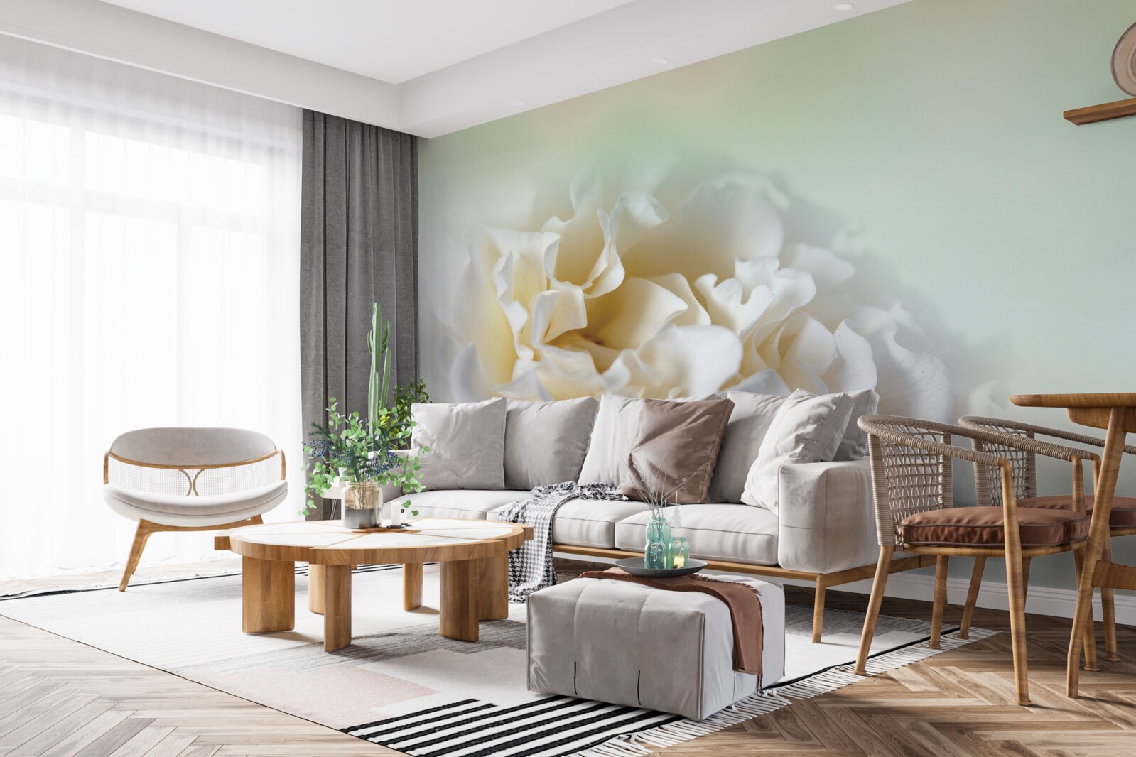 Fototapeta tło piwonii w kremowych i puszystych odcieniach