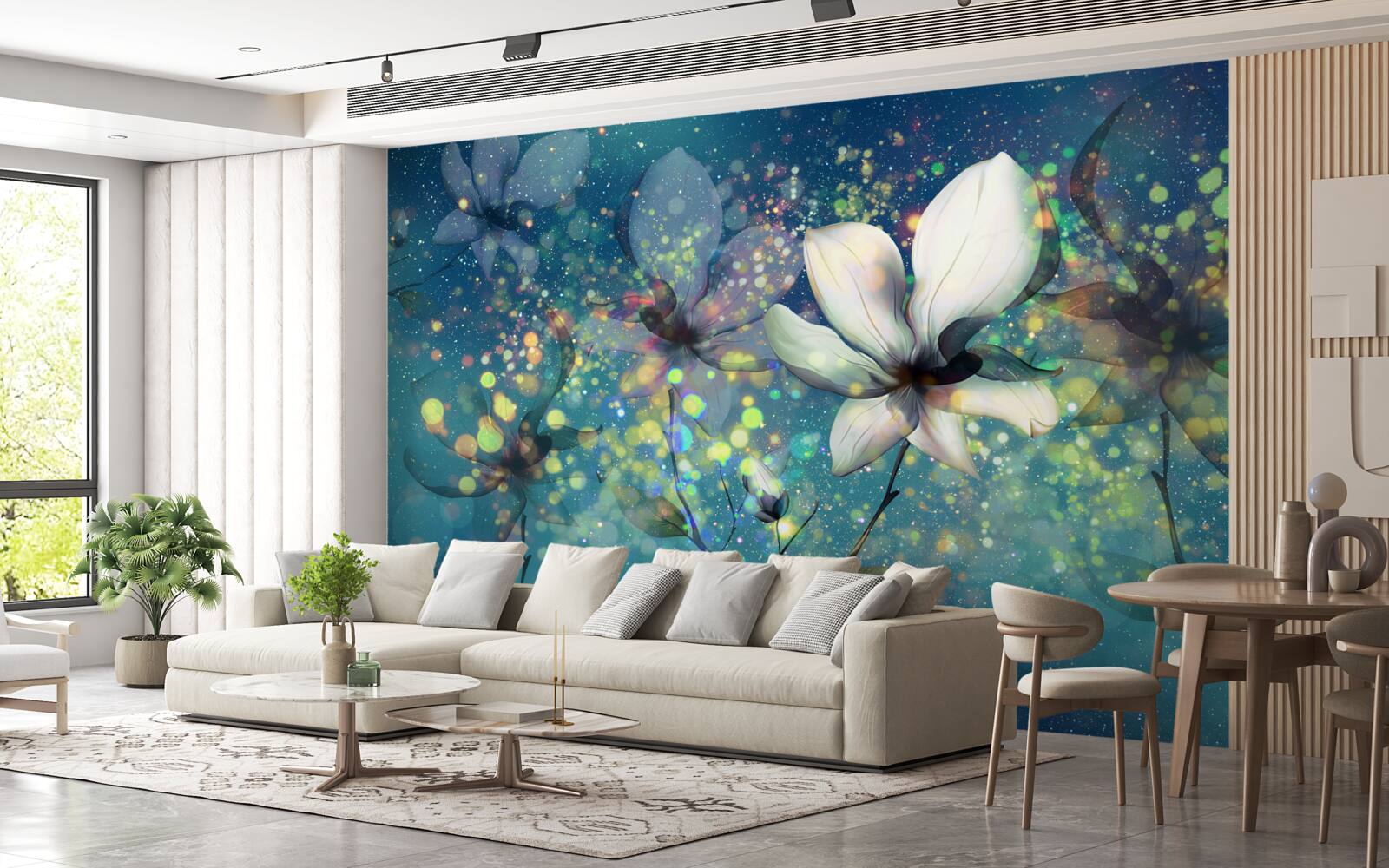 Fototapeta ekskluzywne kolory na ciemnym szafirowym tle