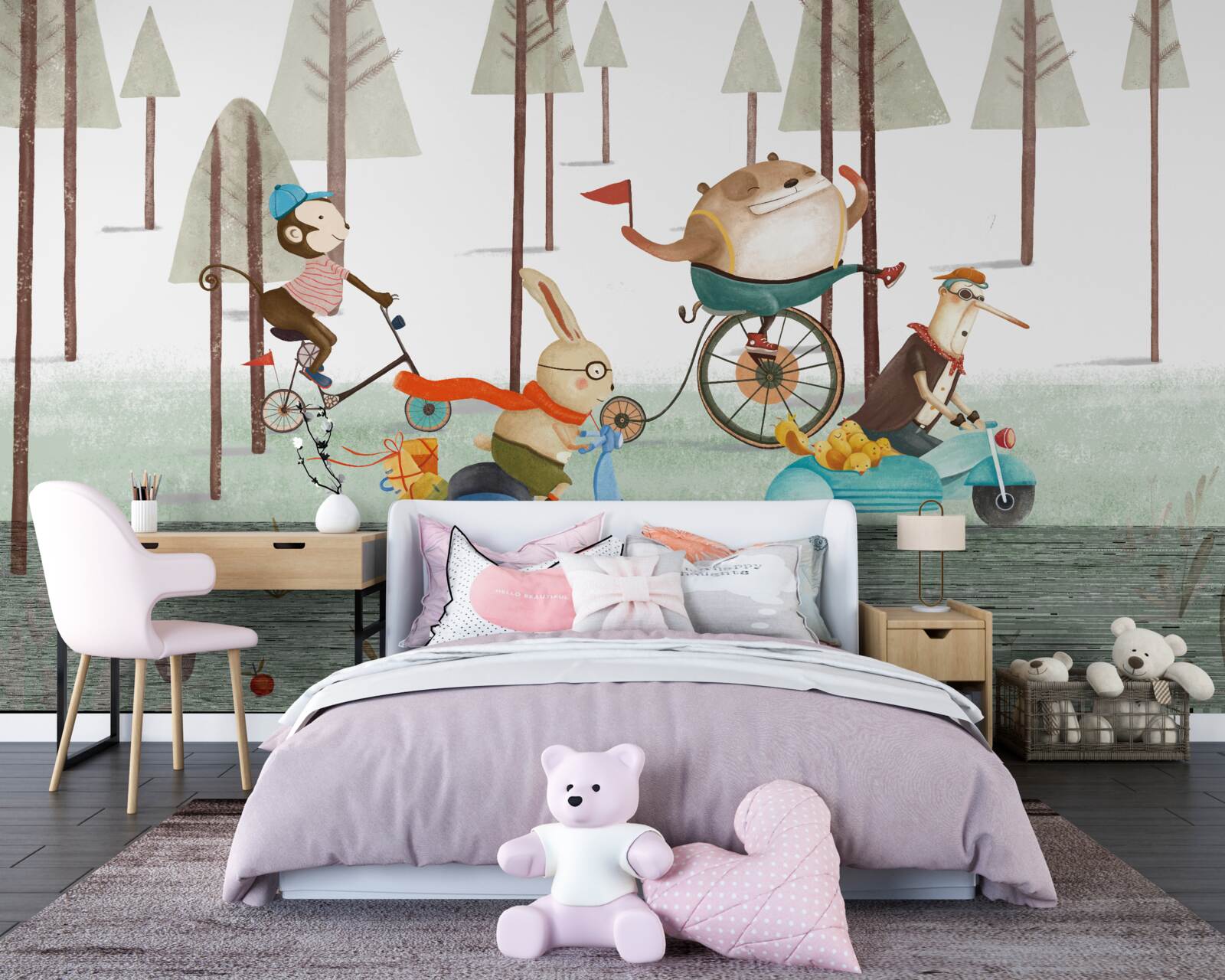 Fototapeta zawody zwierząt w gęstym lesie