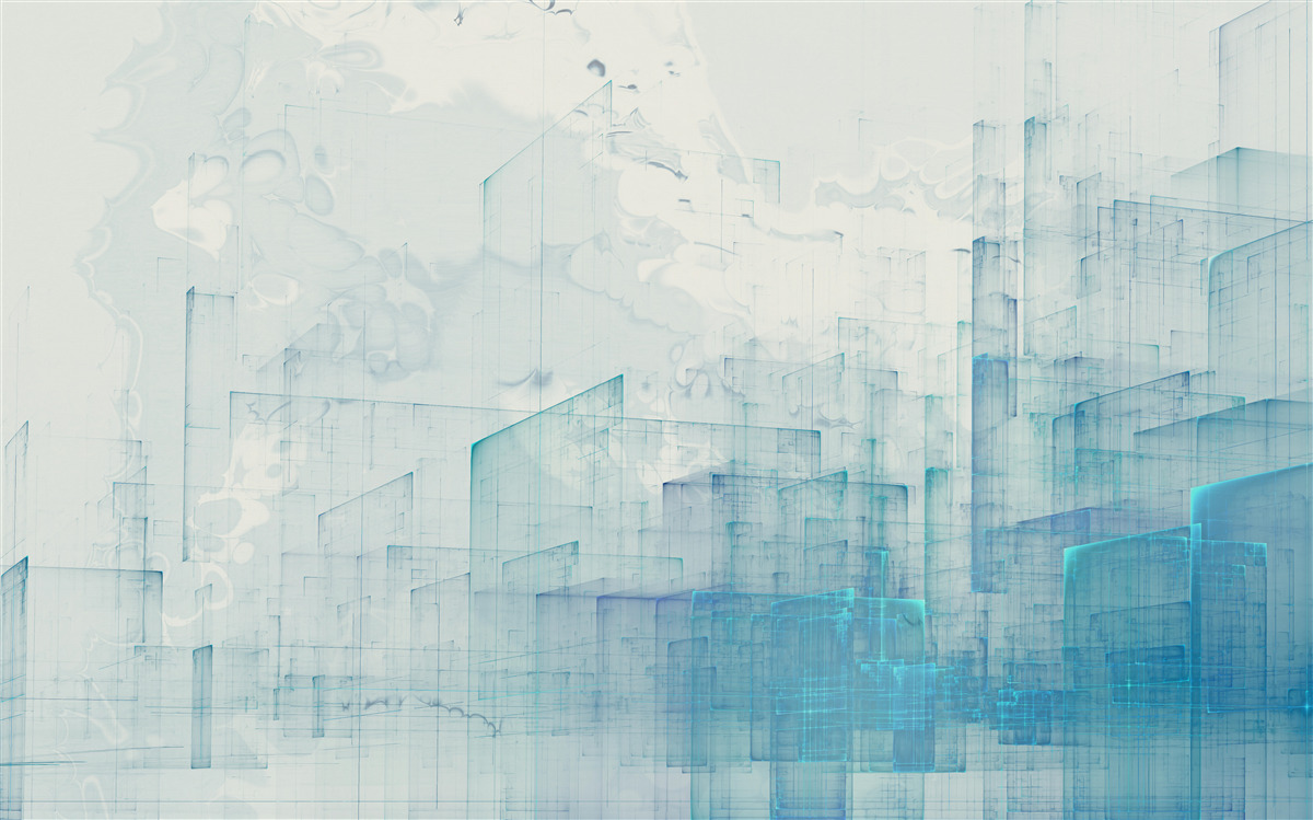 Fototapeta abstrakcyjne miasto spowite mgłą