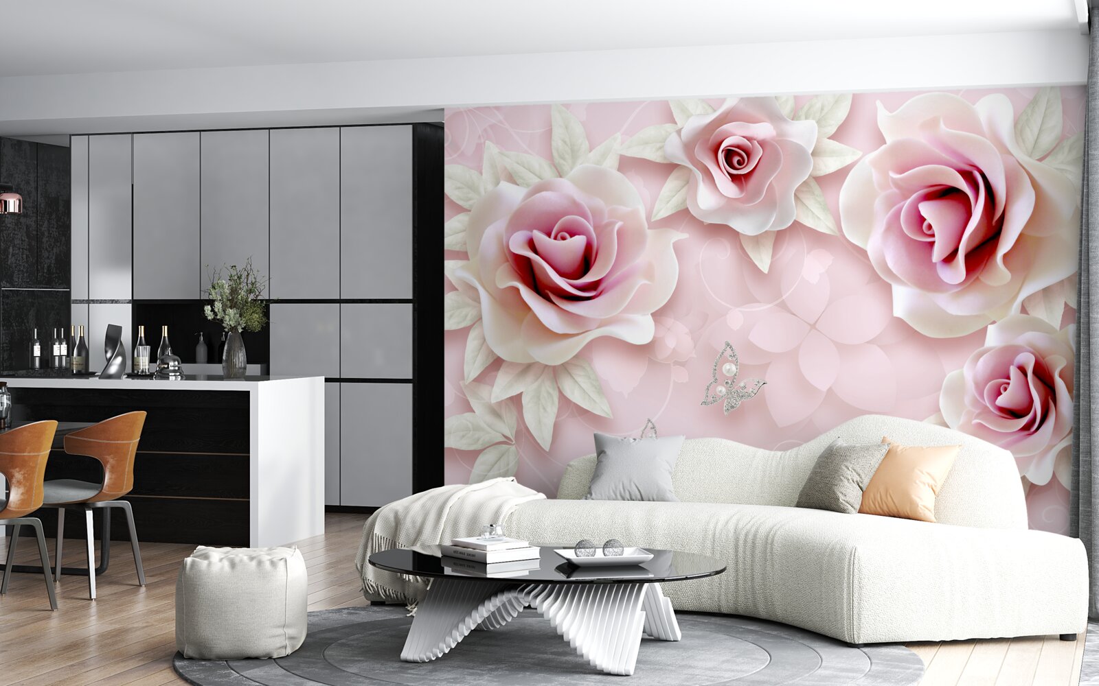 Fototapeta elegancki porcelanowy róż w delikatnej, liliowej tonacji