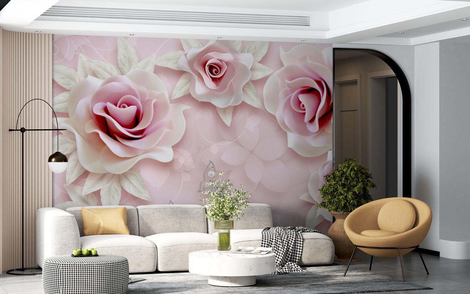 Fototapeta elegancki porcelanowy róż w delikatnej, liliowej tonacji