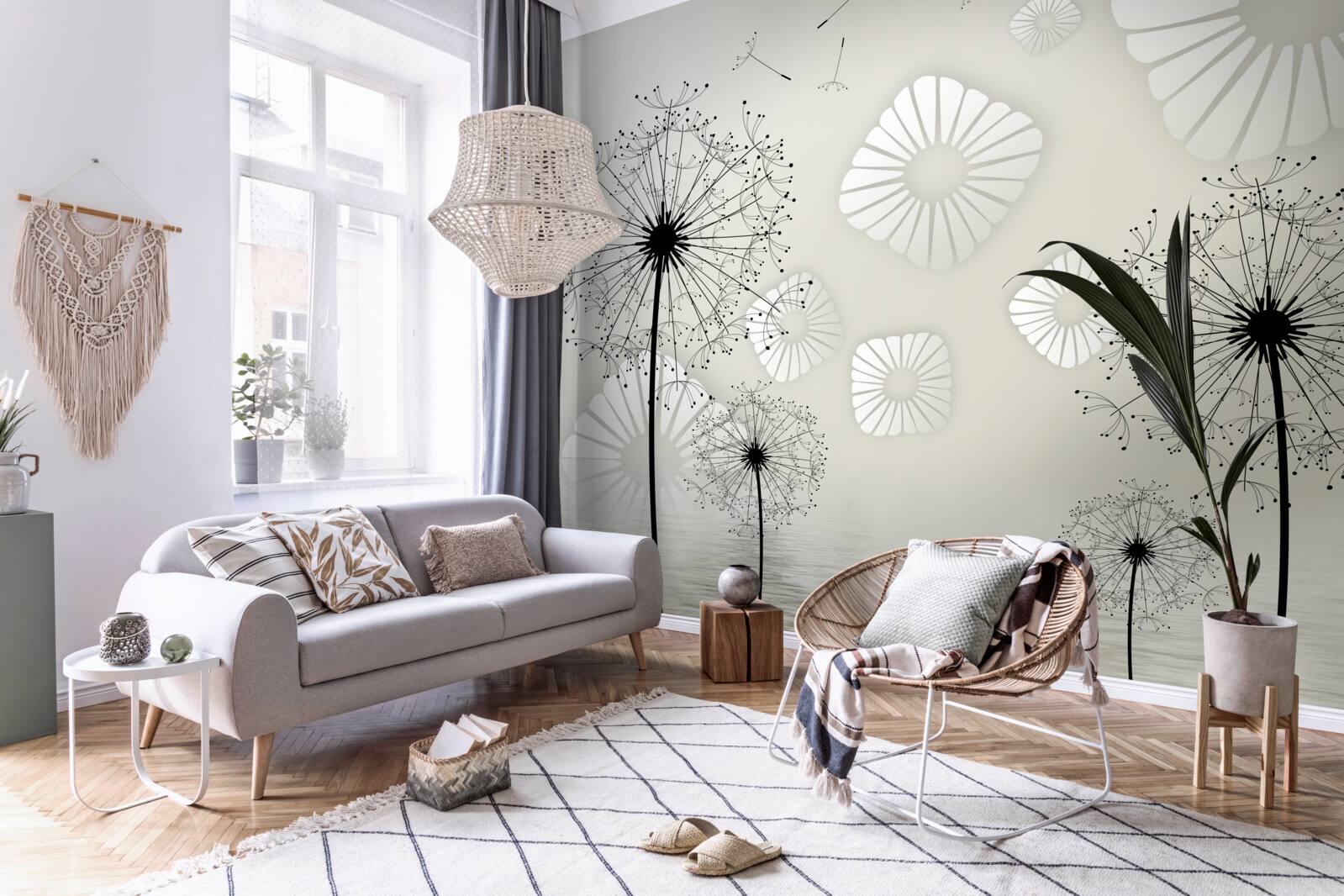 Fototapeta mniszek lekarski o wschodzie słońca