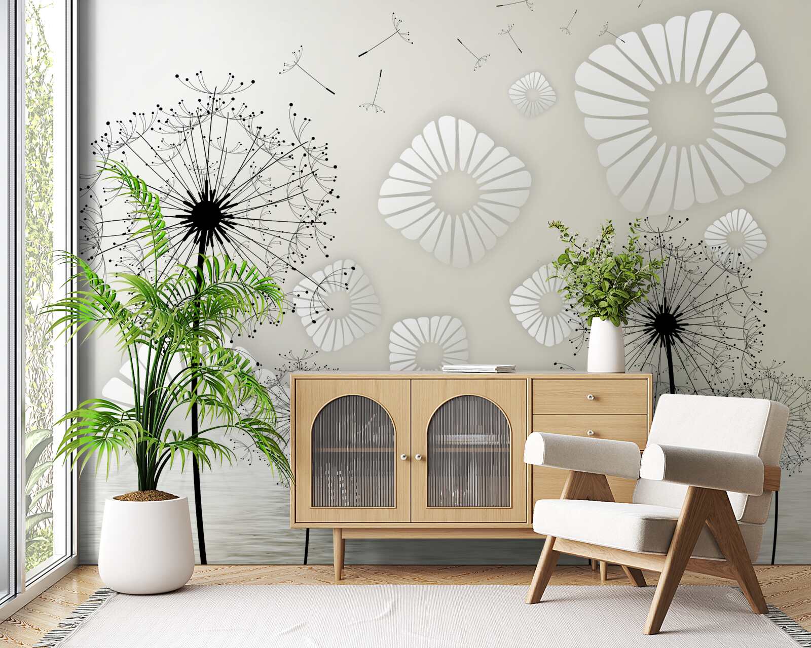 Fototapeta mniszek lekarski o wschodzie słońca