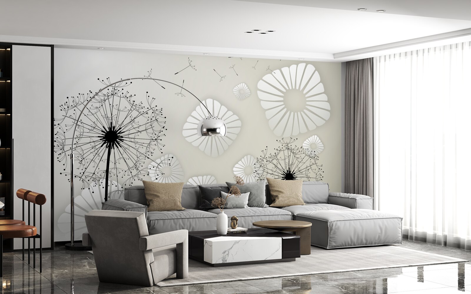 Fototapeta mniszek lekarski o wschodzie słońca