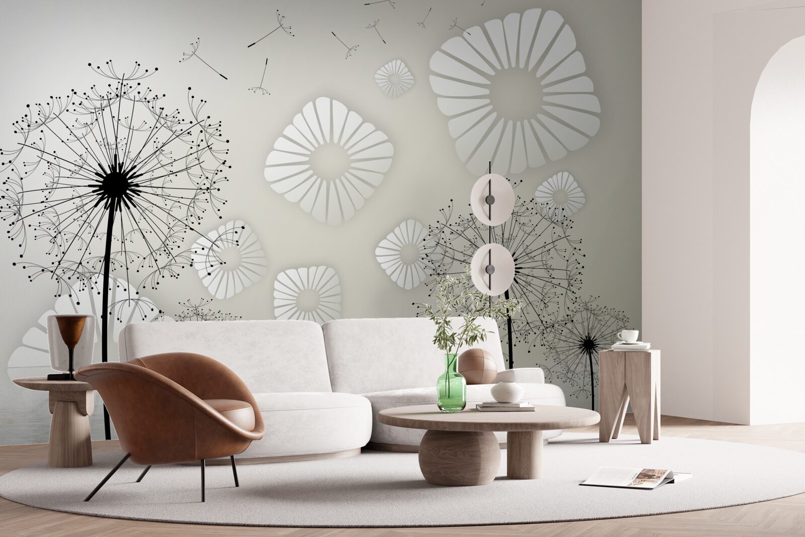 Fototapeta mniszek lekarski o wschodzie słońca