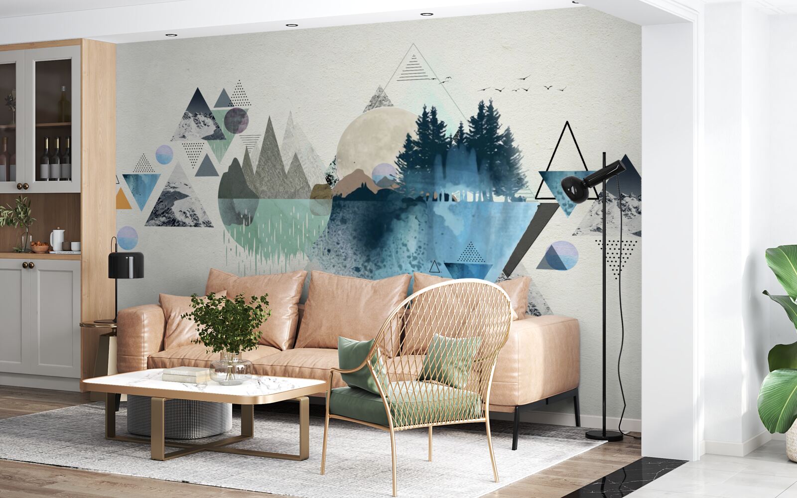 Fototapeta odbicie jeziora pokazuje mroźny zimowy las