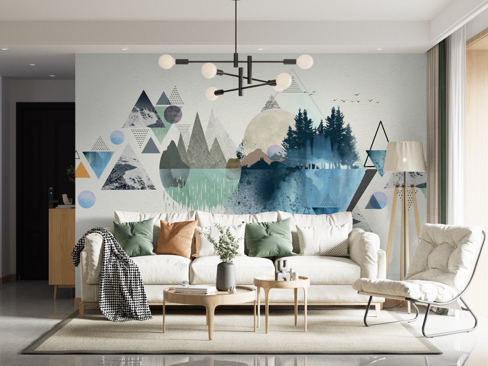 Fototapeta odbicie jeziora pokazuje mroźny zimowy las