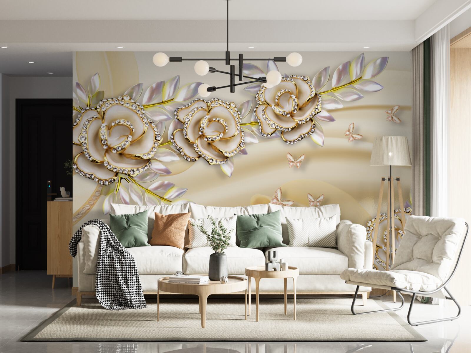 Fototapeta metalowe gałęzie złotej róży