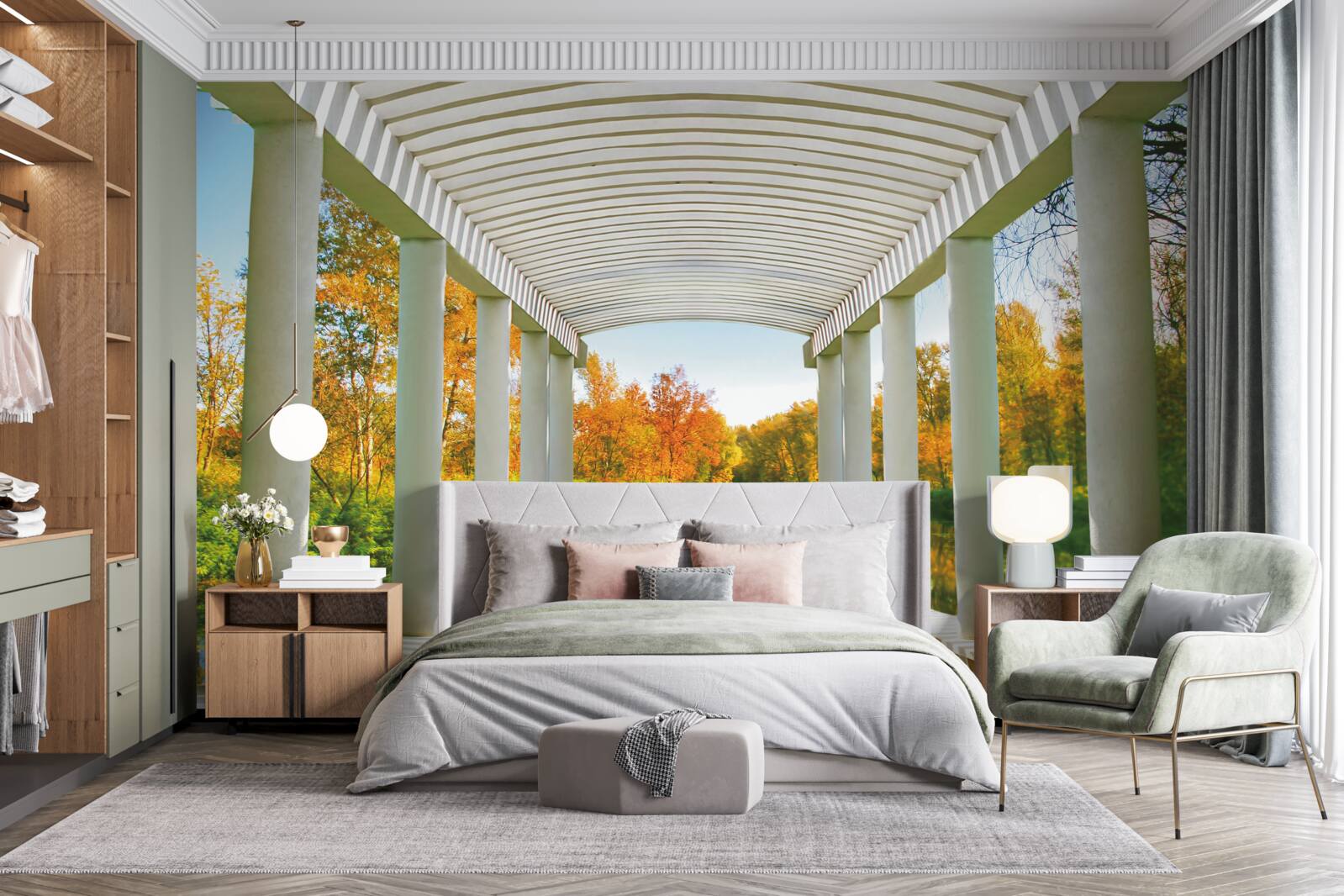 Fototapeta zbiornik wodny, po którym pływają śnieżnobiałe łabędzie