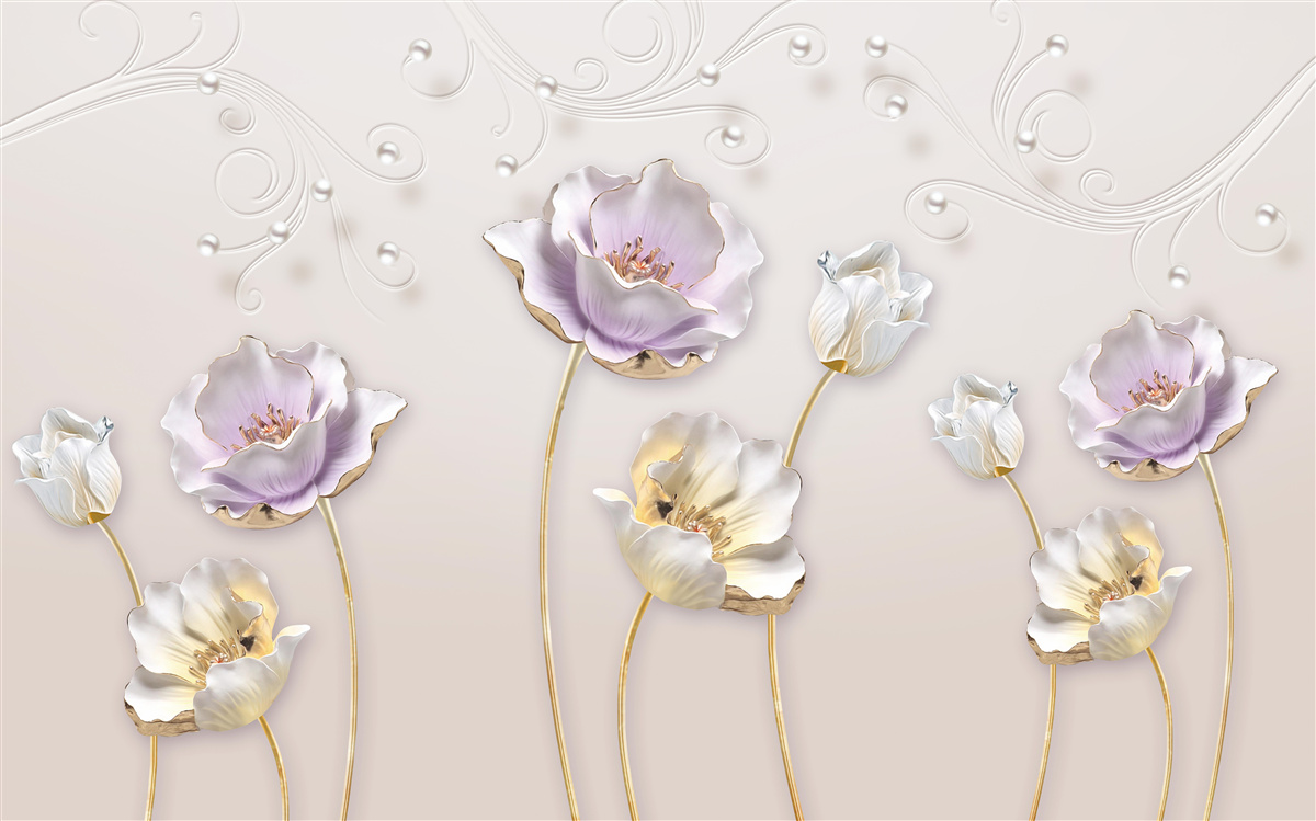 Fototapeta białe i niebieskie lotosy o wdzięcznym kształcie