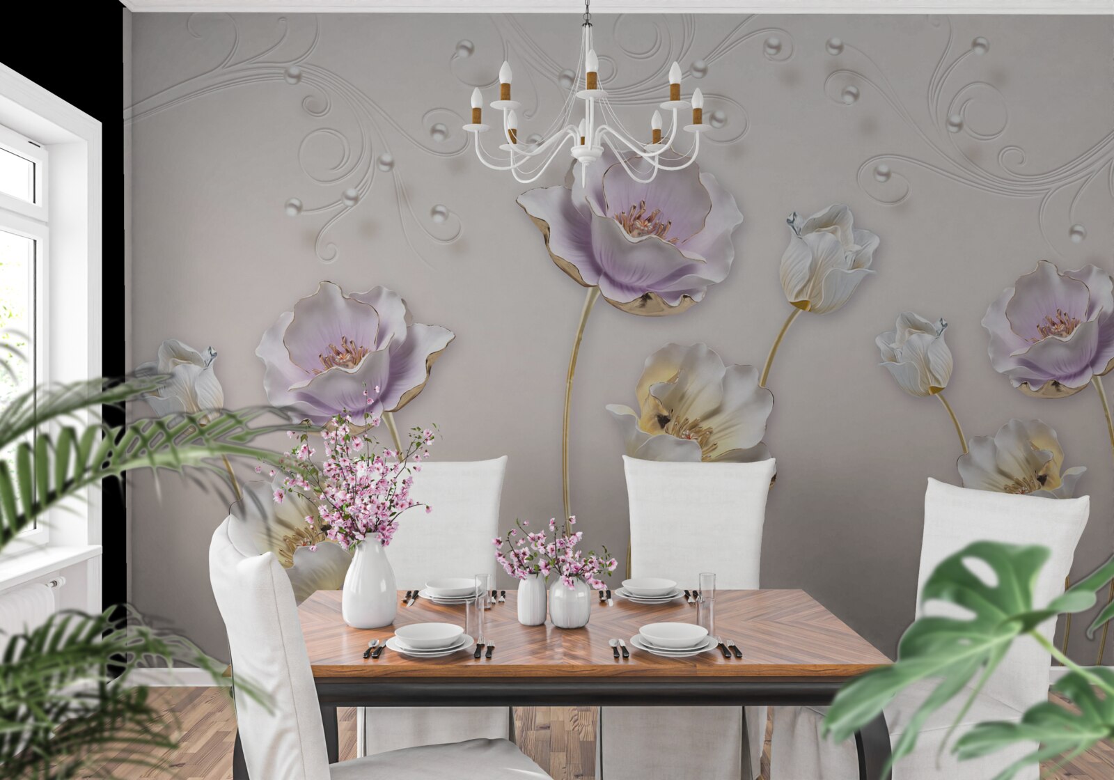 Fototapeta białe i niebieskie lotosy o wdzięcznym kształcie