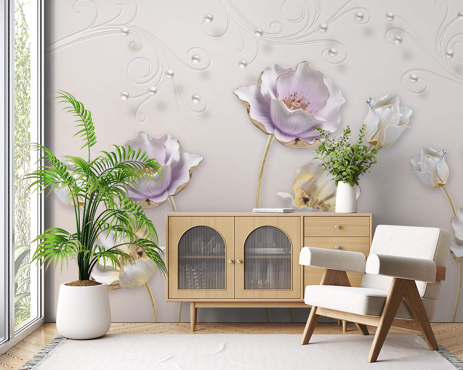 Fototapeta białe i niebieskie lotosy o wdzięcznym kształcie