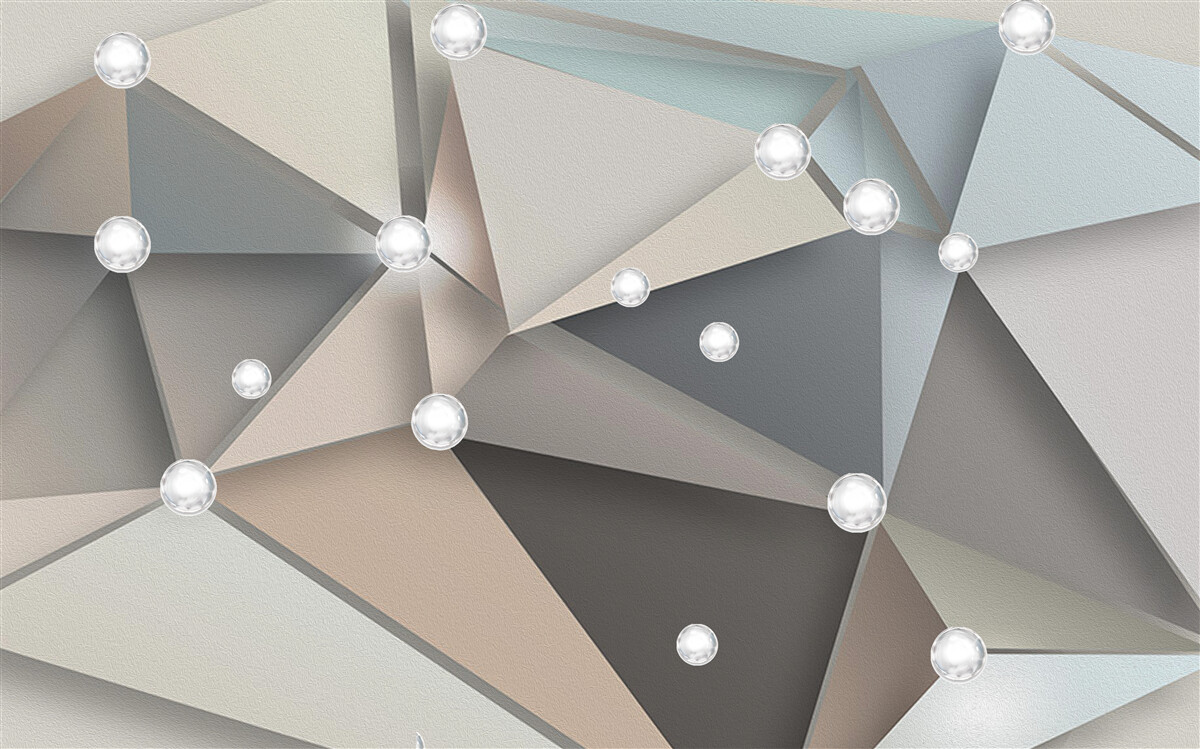 Fototapeta masa perłowa na trójkątach w pastelowych odcieniach