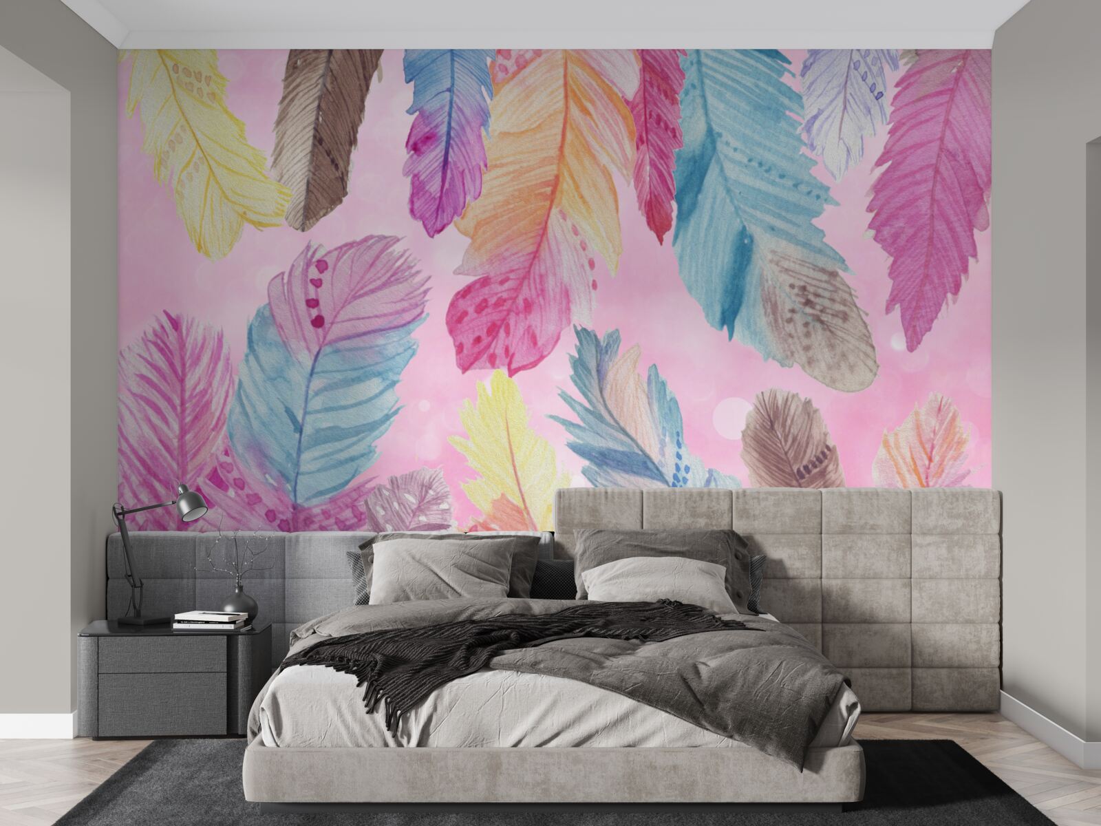 Fototapeta pióra o pięknych różnych odcieniach