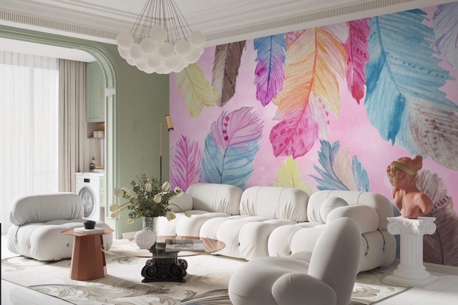 Fototapeta pióra o pięknych różnych odcieniach