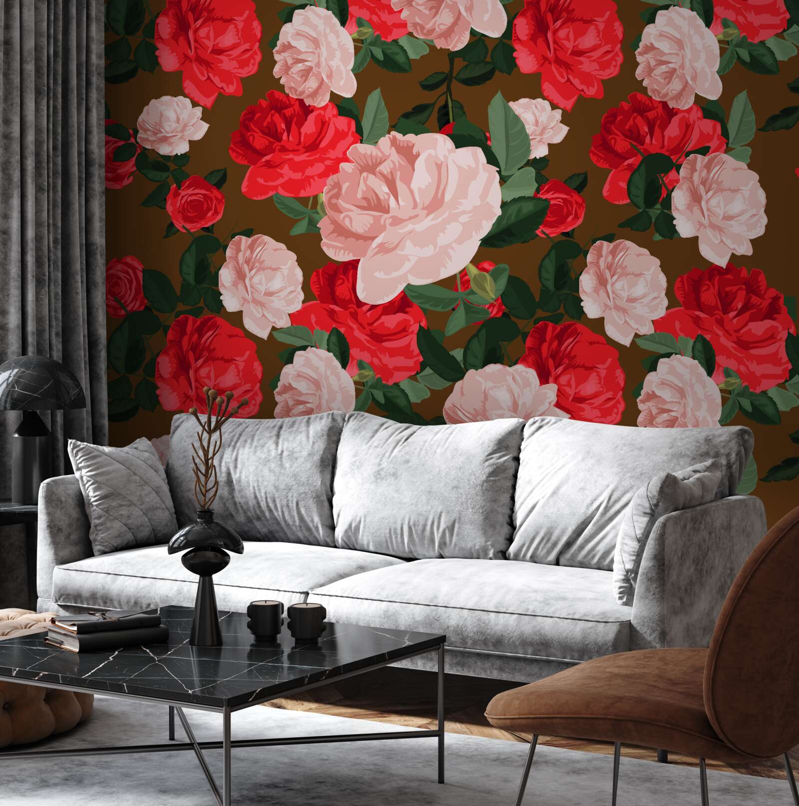 Fototapeta czerwone i różowe kwiaty róży