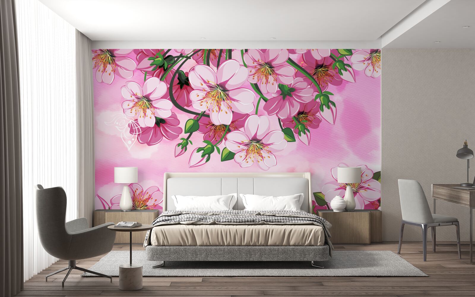 Fototapeta kwiaty wiśni japońskiej