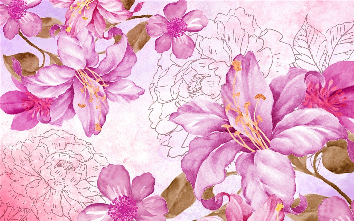 Fototapeta elegancja kwiatów w abstrakcyjnym wyrazie