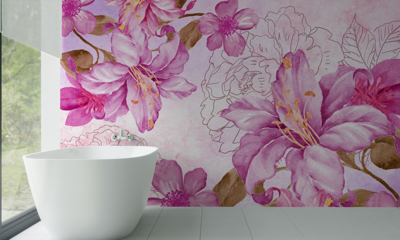 Fototapeta elegancja kwiatów w abstrakcyjnym wyrazie