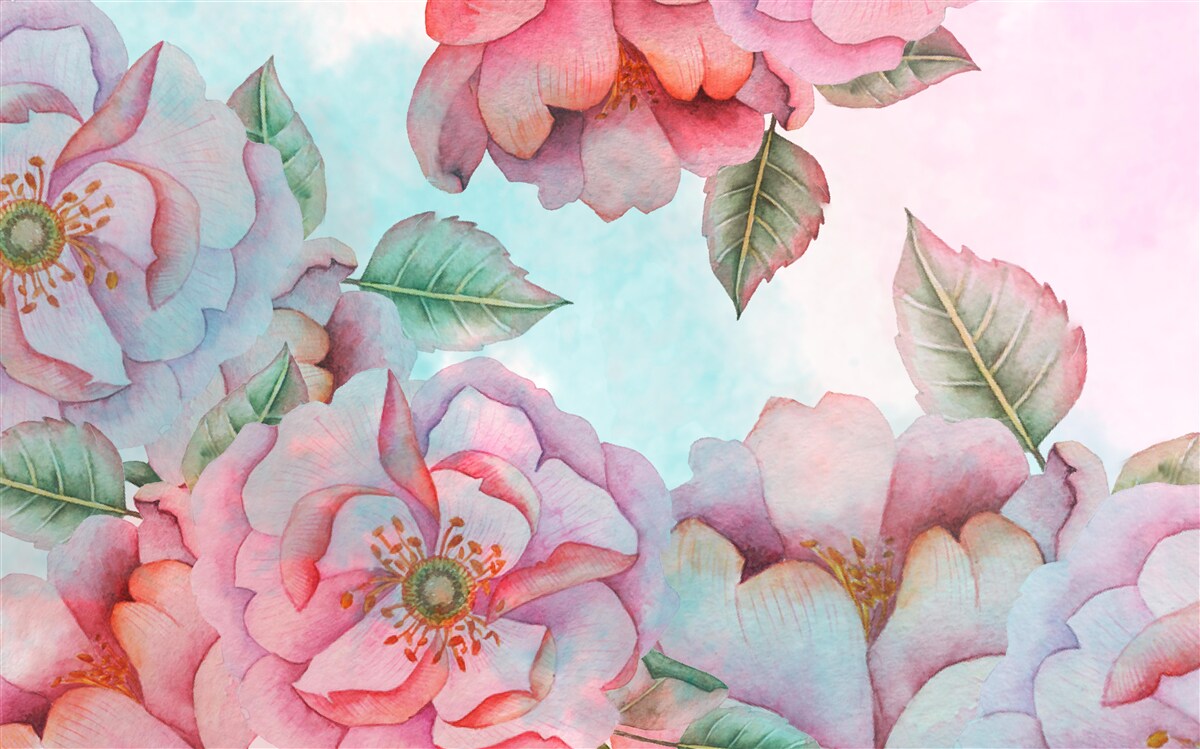 Fototapeta akwarela kwiatowa