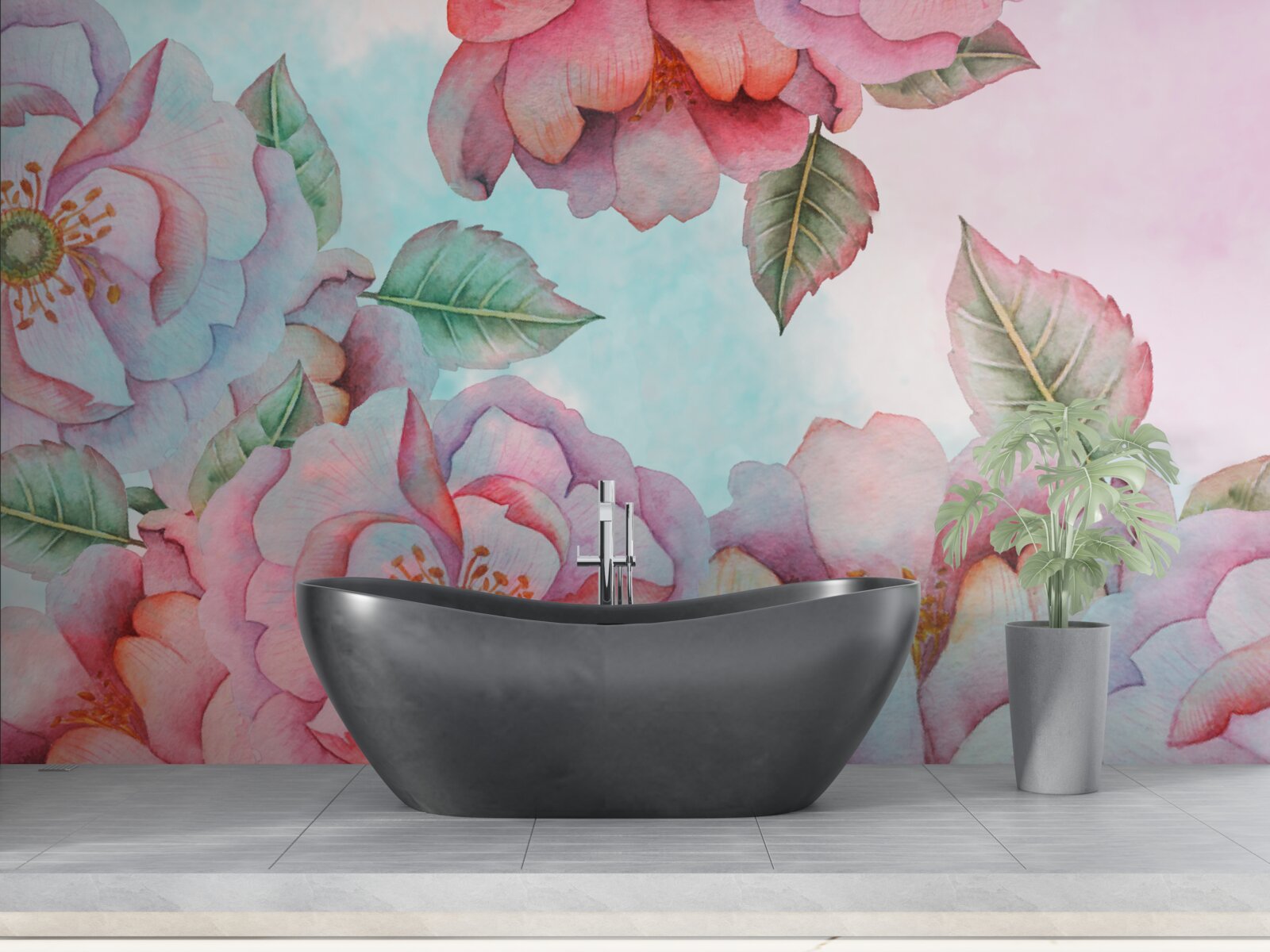 Fototapeta akwarela kwiatowa