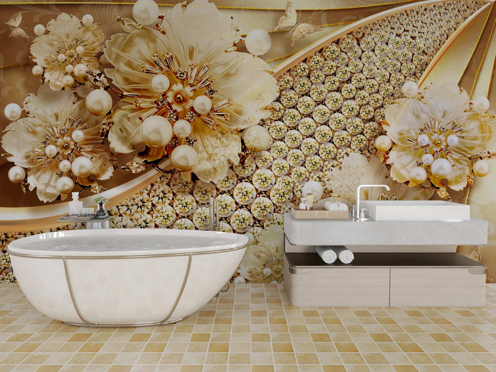 Fototapeta kolory złota i złotych pereł